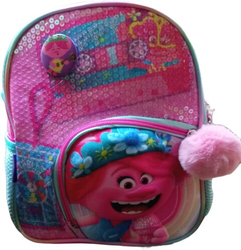 Set combo de Trolls Mochila Primaria lonchera y lapicera lentejuelas