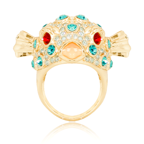 Anillo del Número 7 Oro 18k laminado #043 Forma Pez Globo Ojitos en ...