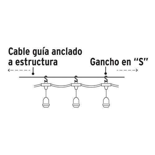 Serie De Luces Led De 7.30 Mt 12 Focos Vintage Decorativos Para Exteriores Fiestas Eventos