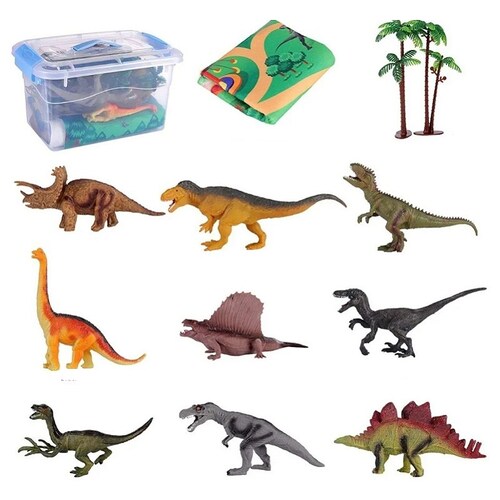 Juguete Dinosaurio Para Niños Con Mapa Y Árbol 9 Pzas.