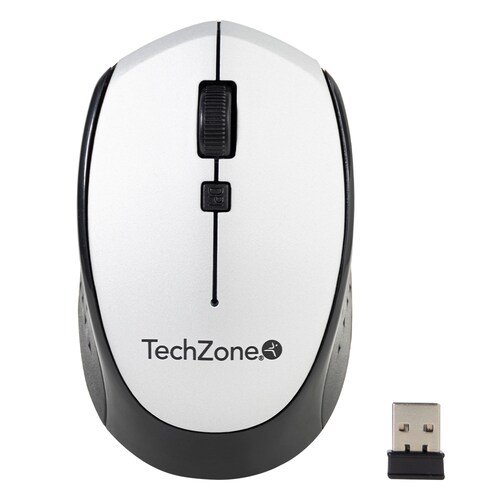 Mouse Óptico TechZone Inalámbrico USB Plata 