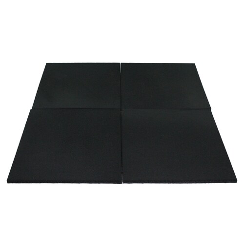 1m2 De Piso de Caucho alta densidad Fire Sports para Gimnasio 2cm de grosor Negro