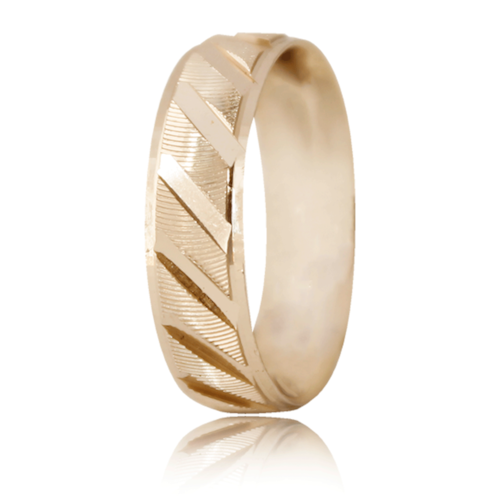 Anillo Número 7.5 Tipo Argolla Oro 18k Laminado #94 Diseño En Rayas Media Caña