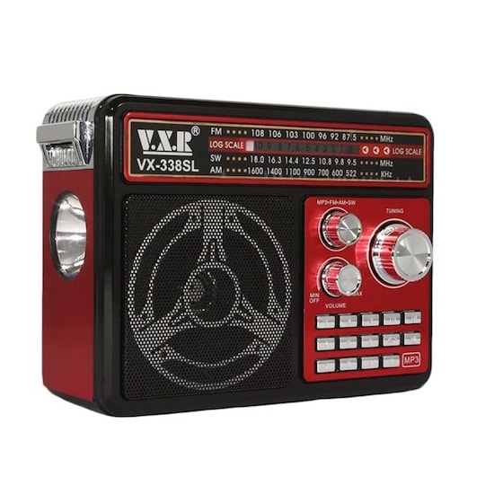 Bocina bluetooth radio fm Diseño Vintage VX 338 Rojo
