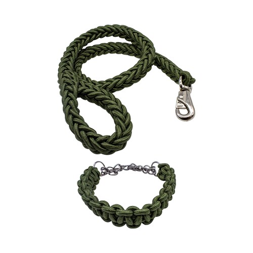 Correa Collar Perro Grande Gruesa Resistente Suave Larga Verde