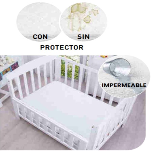  Protector de colchón para cuna, impermeable y sin