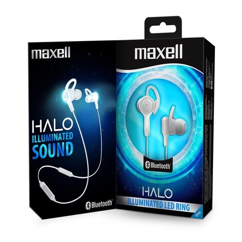 Maxell Audífonos Bluetooth con Micrófono / Mod. Halo / Iluminación / 348179 / Blanco