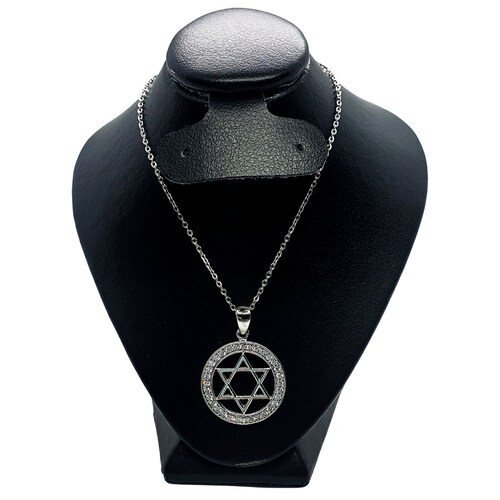 DIJE ESTRELLA DE DAVID Y CADENA MUJER PLATA .925 