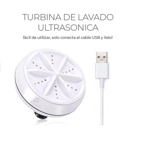 Lavadora Portátil Turbo Ultrasónica Doble Giratoria Usb 