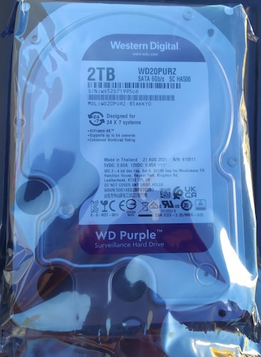 Disco Duro Interno Western Digital WD20PURZ Purple 3.5'' 2TB SATA III 6 Gbit/s 5400 RPM, 64MB Cache