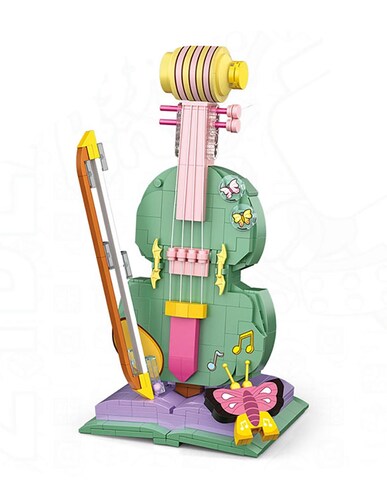 Kit Construcción 3d Bloques Violín Juguete Niños Multicolor Loz