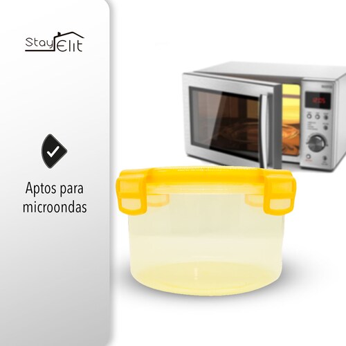 Recipiente Plástico Contenedor TUPPERS HERMETICOS 3 Pzas Amarillo.
