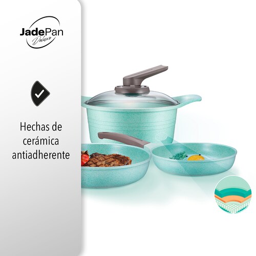 Jade Pan Deluxe juego de sartenes jade antiadherente inducción cook