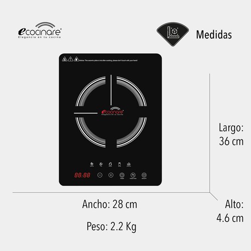 Parrilla Inducción Eléctrica Empotrable Ecocinare Individual