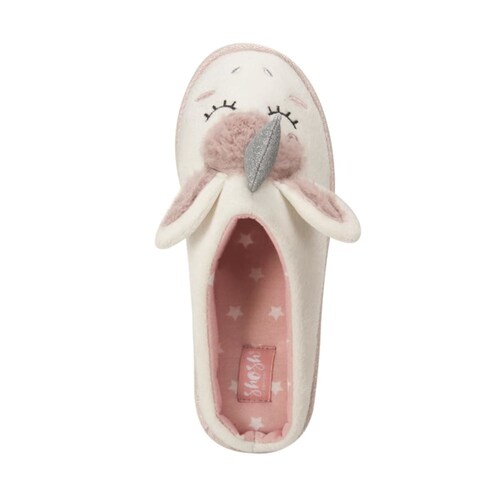 Pantuflas para mujer, color blanco, con figura de unicornio, marca Shosh, mod. 993814