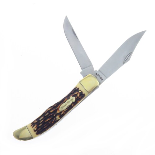Sch227Uh Schrade Uncle Henry Hunter Navaja 2 Hojas Con Funda