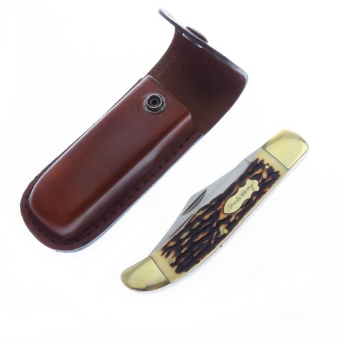 Sch227Uh Schrade Uncle Henry Hunter Navaja 2 Hojas Con Funda