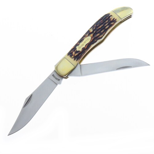 Sch227Uh Schrade Uncle Henry Hunter Navaja 2 Hojas Con Funda
