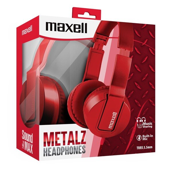 Maxell Aud fonos Solid2 Metalz Al mbricos 1.5 Metros 348303 Rojo