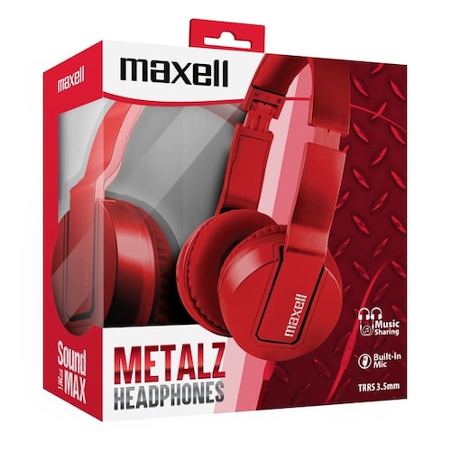 Maxell Audífonos Solid2 Metalz / Alámbricos 1.5 Metros / 348303 / Rojo