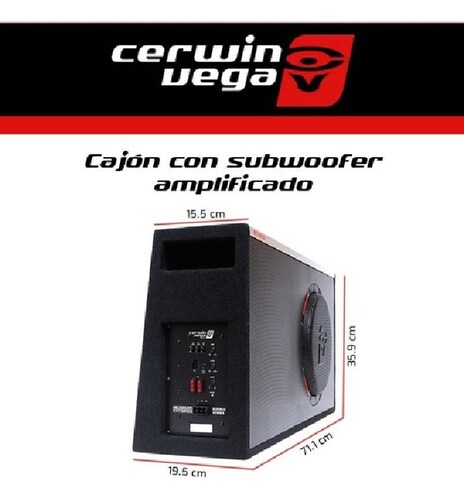 Cajón Amplificado Con Subwoofer De 10 Cerwin Vega H6TE10SV