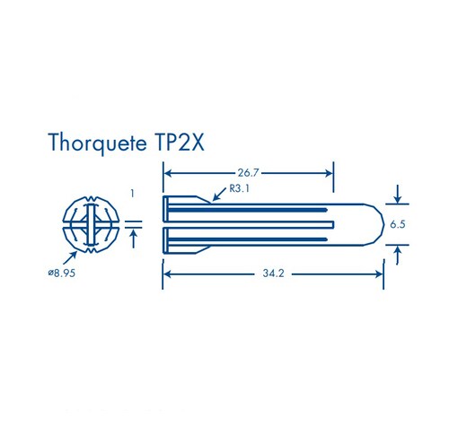 TAQUETE ROJO 1/4" TP2X THORSMAN PARA CONCRETO 10 CAJAS C/100 PZAS C/U 1103-03100.