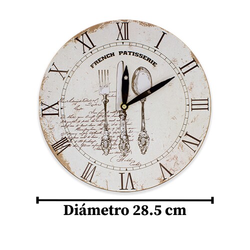 Reloj de pared 34 cms para oficina blanco numeros grandes