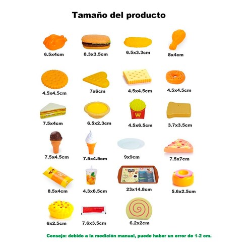 Juego De Elementos De Cocina, Juguetes De Comida Para Niños Pizza Helado Comida Rápida.