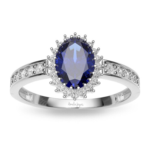 Anillo para dama en Oro Blanco de 10K Amelie Joyas
