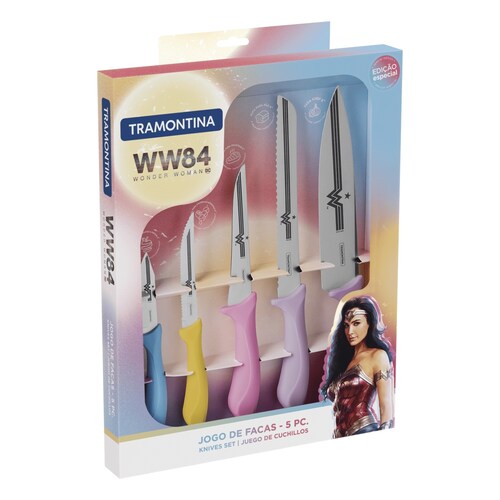 Juego de Cuchillos Tramontina 29899/049 5 Pzas Mujer Maravilla ENDY1