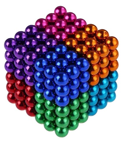 Cubo neodimio imanes Mágico 8 colores 216 esferas magnéticas 5mm
