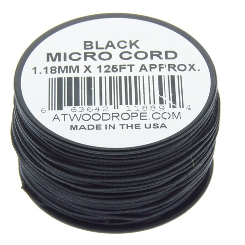 Rg1267 Rollo Parachute Cord Paracord Micro Cord Negro.