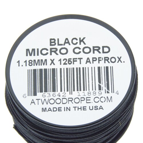 Rg1267 Rollo Parachute Cord Paracord Micro Cord Negro.
