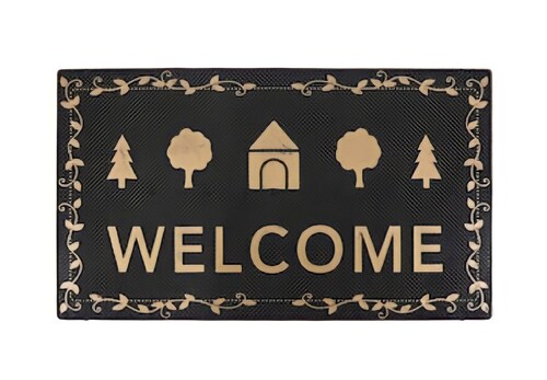 Tapete De Entrada Puerta Diseño Welcome Pinos Arboles Home