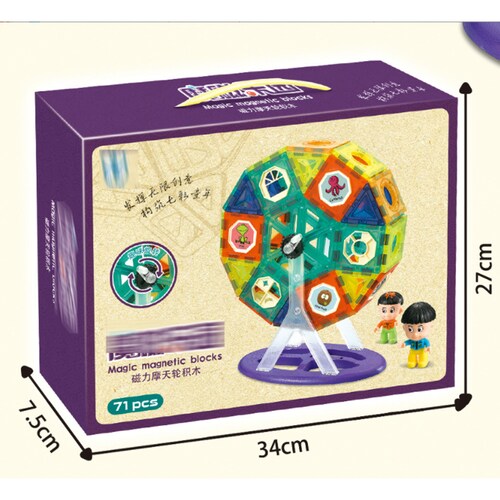 Bloques Construcción Juego Luz Magnética Rueda Fortuna .