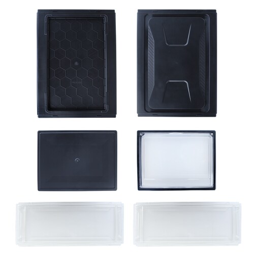 AGBOX Zapateras Apilables Premium Alexa Color Negro 4pack H02ZAPATERA04