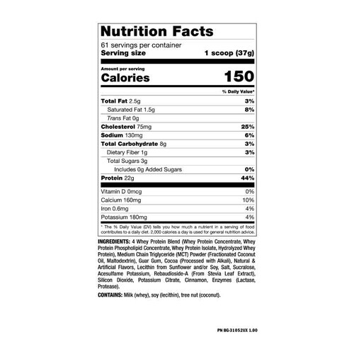 Proteina Mutant Whey 5Lbs. 61 Serv.  - Fresas con Crema
