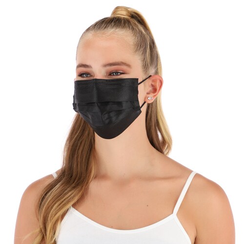 CUBREBOCAS HOKINS COLOR NEGRO 50 PZ TERMOSELLADO CALIDAD PREMIUM GRADO QUIRURGICO REGISTRO COFEPRIS SSA 0341C2021
