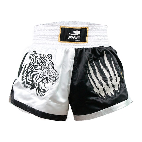 Short Deportivo Liso Fire Sports para Muay Thai o Kick boxing BLACK-TIGRE 