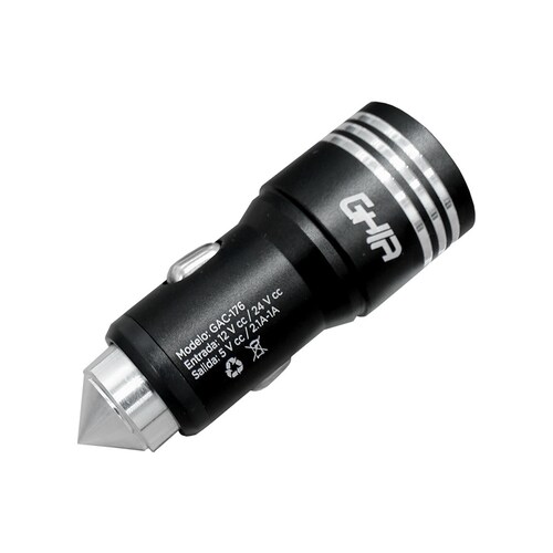 CARGADOR AUTO 2 PUERTOS USB ENCENDOR AUTO CARGA ENERGIA CELULAR TABLETA GAC-176 VIAJES CARRO