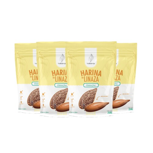 4 pack- Harina de Linaza- Holiblend- 250g cada una