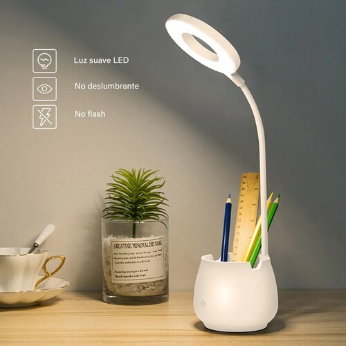 Portátil Lámpara Recargable Led Flexible Con Portalápices