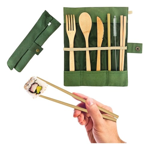 Set de 7 cubiertos de bambu