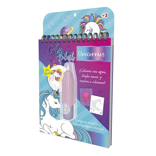 Libreta Color Splash con Pluma Mágica Unicornios