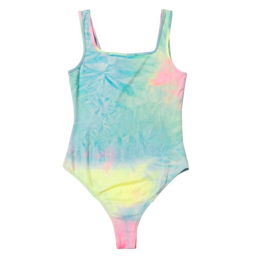 Body Pantiblusa Para Dama Tank De Tie Dye Con Estampado De Letra Talla M