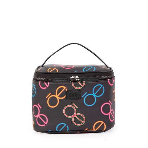 Cosmetiquera Cloe Grande Estampado Icónico color Negro