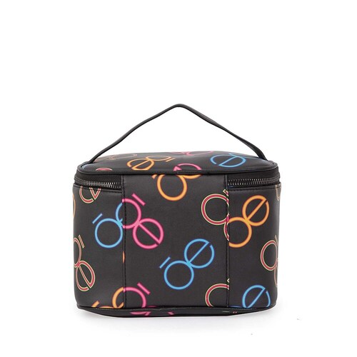 Cosmetiquera Cloe Grande Estampado Icónico color Negro