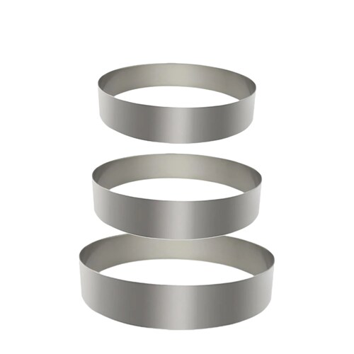 Aleissi Molde Para Pastel Mousse 3pz Redondo Acero Inoxidable