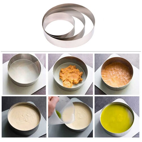 Aleissi Molde Para Pastel Mousse 3pz Redondo Acero Inoxidable