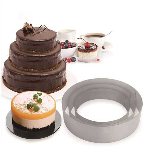 Aleissi Molde Para Pastel Mousse 3pz Redondo Acero Inoxidable